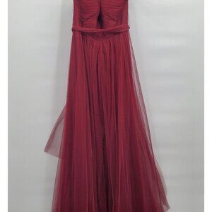 Jenny Yoo Crimson Tulle Annabelle Dress Women Size 4 Gown Sweetheart Neckline